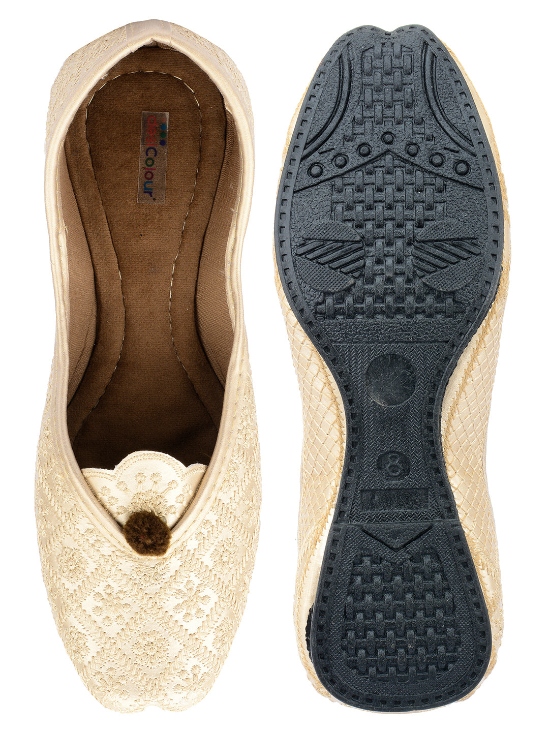 Desi Colour Women Indian Ethnic Footwear-Gold Front Flip - Distacart