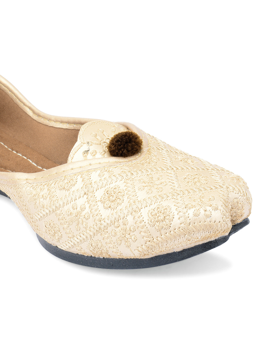 Desi Colour Women Indian Ethnic Footwear-Gold Front Flip - Distacart