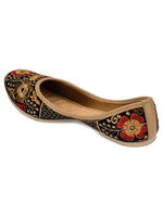 Thumbnail for Desi Colour Women Indian Ethnic Footwear-Black Thread Work 1