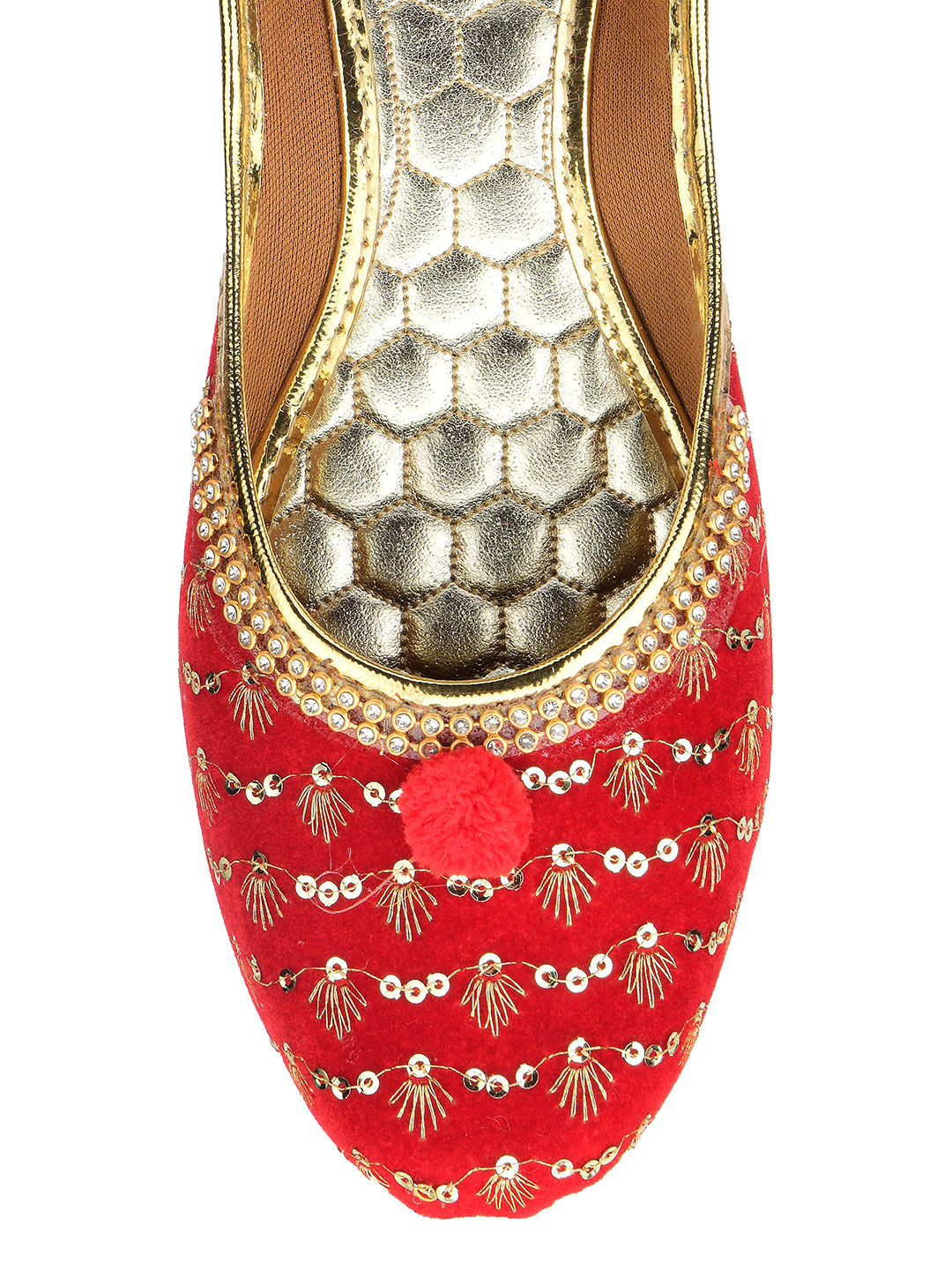 Desi Colour Women Indian Ethnic Footwear-Red Star - Distacart