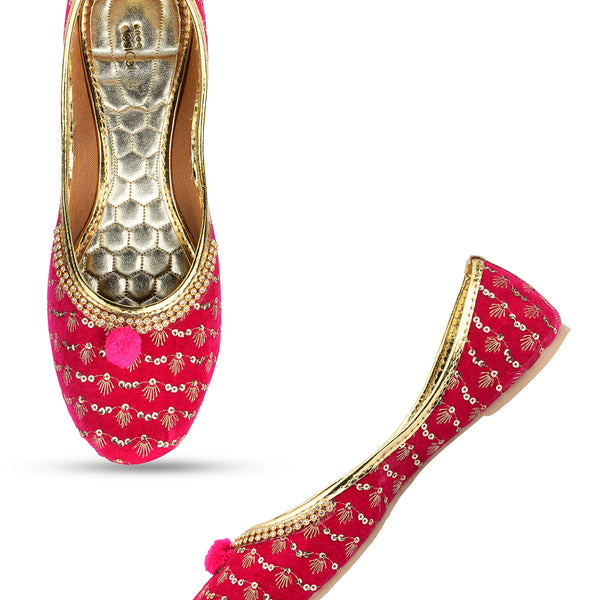 Desi Colour Women Indian Ethnic Footwear-Pink Star - Distacart