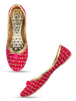 Thumbnail for Desi Colour Women Indian Ethnic Footwear-Pink Star - Distacart