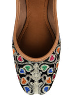 Thumbnail for Desi Colour Women Indian Ethnic Footwear-Black Multi Floral - Distacart