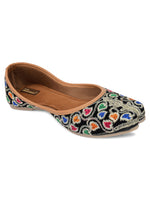Thumbnail for Desi Colour Women Indian Ethnic Footwear-Black Multi Floral - Distacart