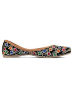 Thumbnail for Desi Colour Women Indian Ethnic Footwear-Black Multi Floral - Distacart