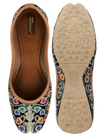 Thumbnail for Desi Colour Women Indian Ethnic Footwear-Black Multi Floral - Distacart