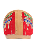 Thumbnail for Desi Colour Women Indian Ethnic Footwear-Embroidered Red Zari - Distacart