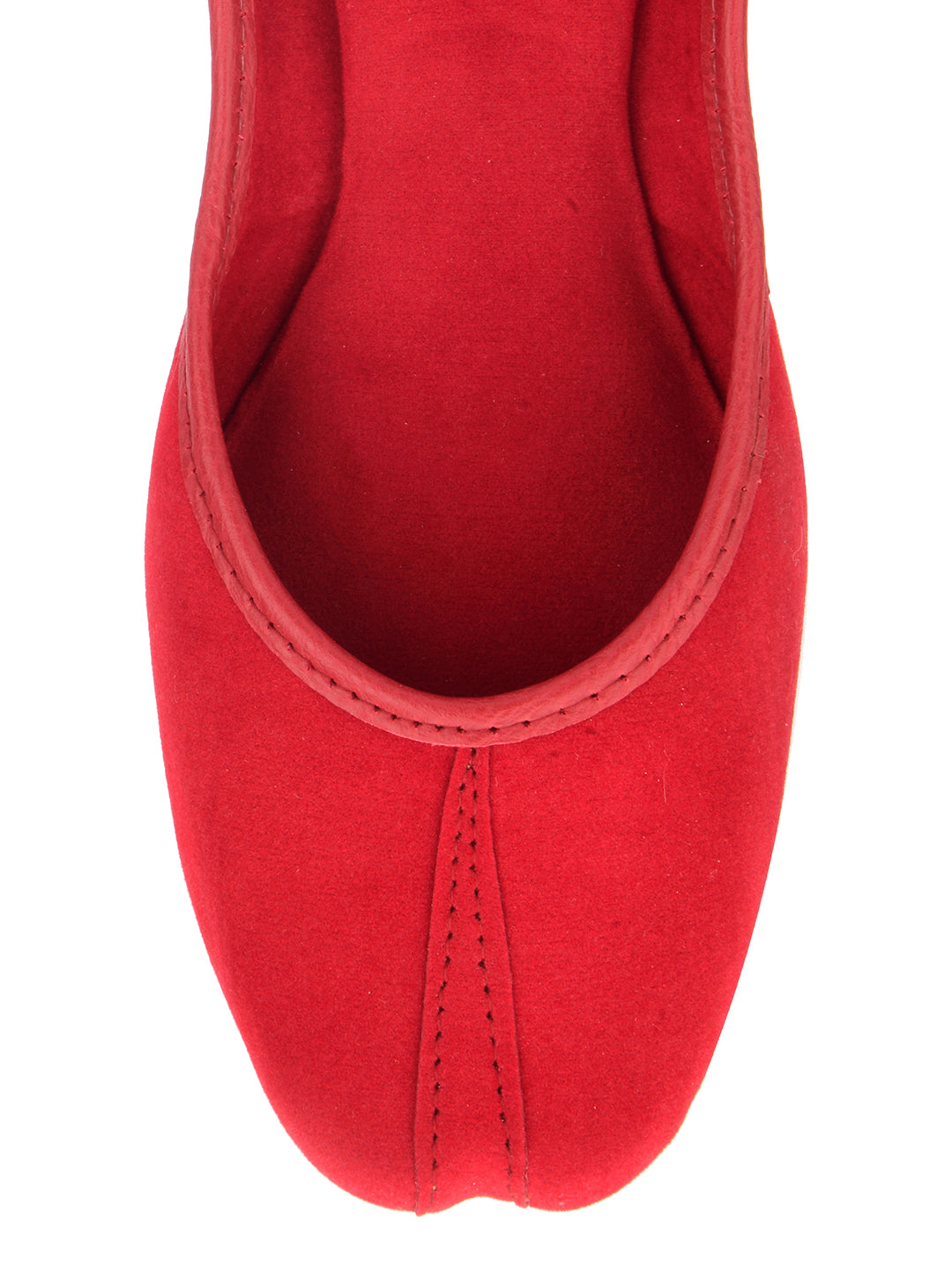 Desi Colour Women Indian Ethnic Footwear-Basic Suede -Red - Distacart
