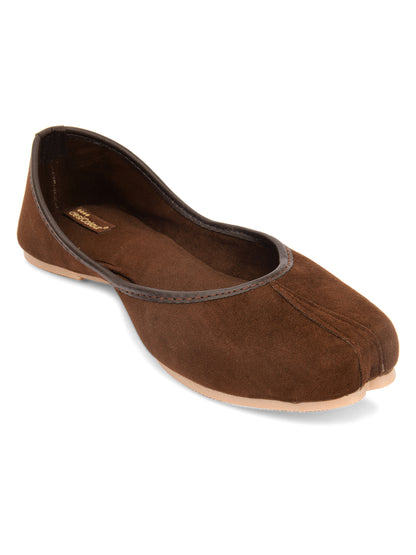 Desi Colour Women Indian Ethnic Footwear-Basic Suede -Brown - Distacart