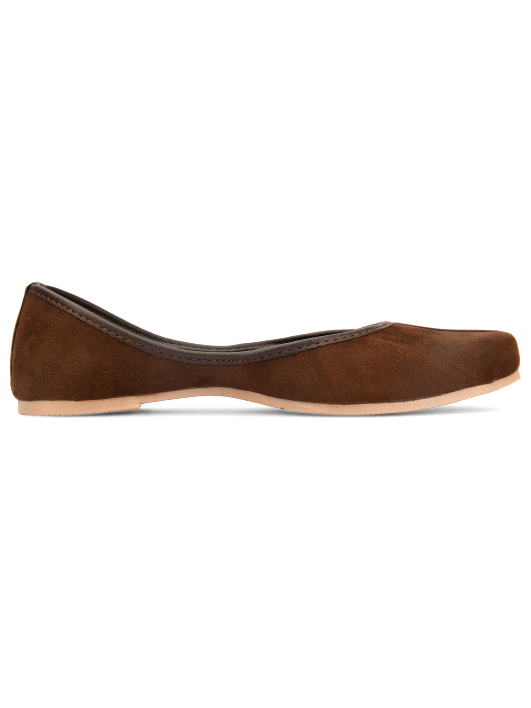 Desi Colour Women Indian Ethnic Footwear-Basic Suede -Brown - Distacart