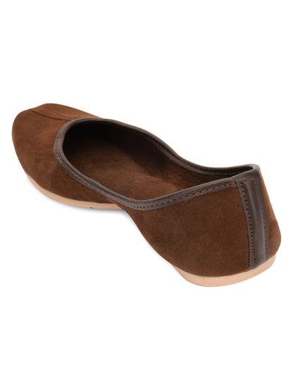 Desi Colour Women Indian Ethnic Footwear-Basic Suede -Brown - Distacart