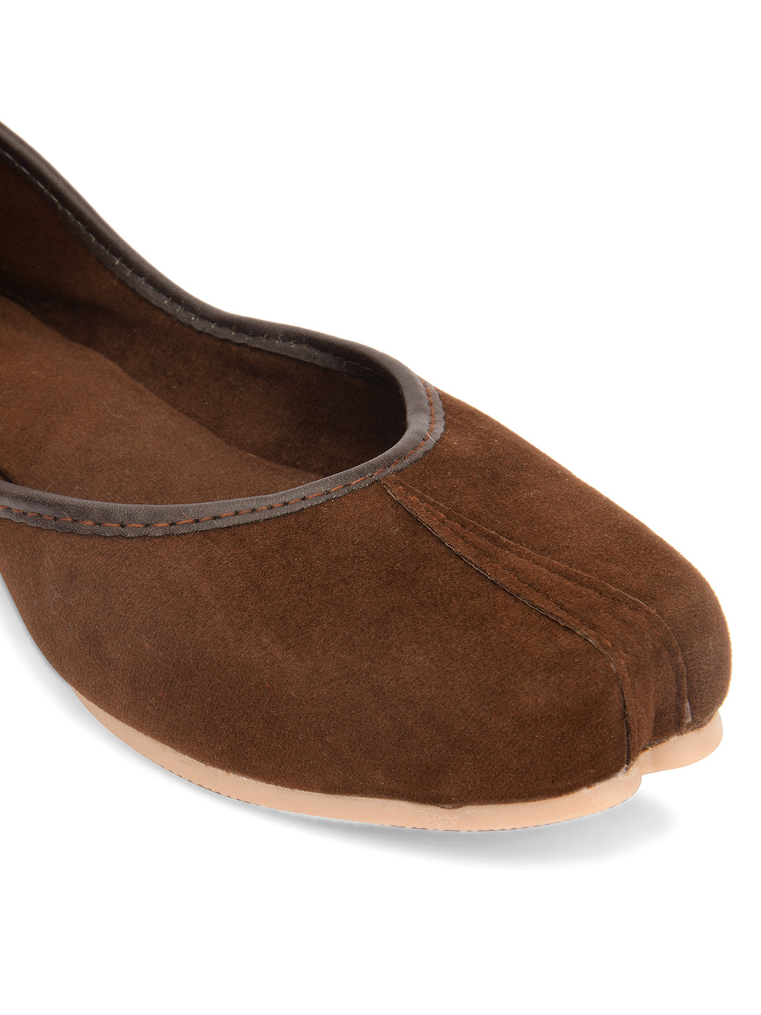 Desi Colour Women Indian Ethnic Footwear-Basic Suede -Brown - Distacart