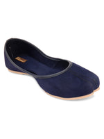 Thumbnail for Desi Colour Women Indian Ethnic Footwear-Basic Suede -Blue - Distacart