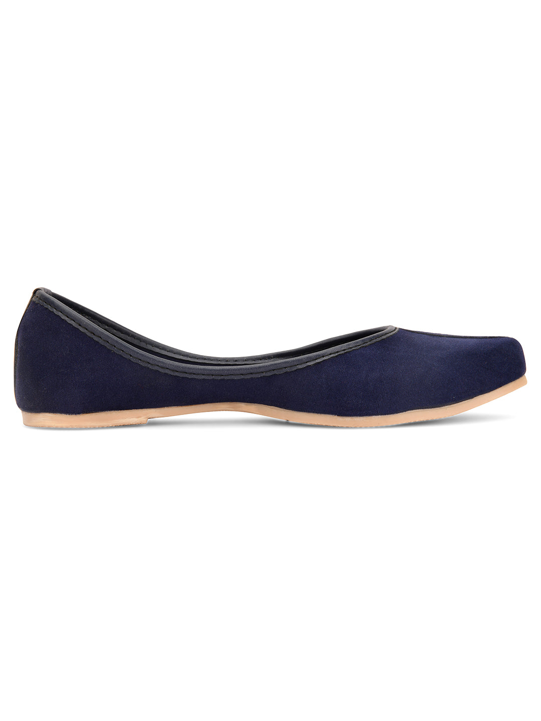 Desi Colour Women Indian Ethnic Footwear-Basic Suede -Blue - Distacart