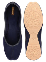 Thumbnail for Desi Colour Women Indian Ethnic Footwear-Basic Suede -Blue - Distacart