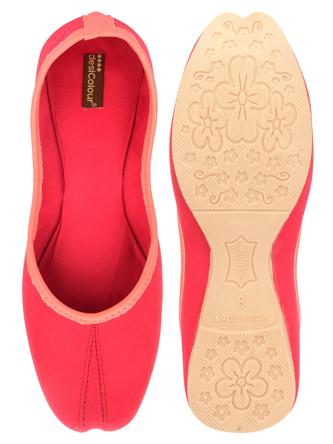 Desi Colour Women Indian Ethnic Footwear-Basic Suede -Pink - Distacart