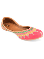 Thumbnail for Desi Colour Women Indian Ethnic Footwear-New Mid Range- Pink Zari - Distacart