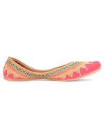 Thumbnail for Desi Colour Women Indian Ethnic Footwear-New Mid Range- Pink Zari - Distacart