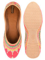Thumbnail for Desi Colour Women Indian Ethnic Footwear-New Mid Range- Pink Zari - Distacart