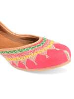Thumbnail for Desi Colour Women Indian Ethnic Footwear-New Mid Range- Pink Zari - Distacart