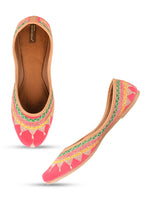 Thumbnail for Desi Colour Women Indian Ethnic Footwear-New Mid Range- Pink Zari - Distacart