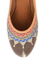 Thumbnail for Desi Colour Women Indian Ethnic Footwear-Embroidered Grey Zari - Distacart