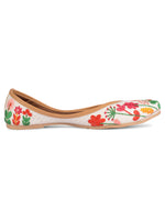 Thumbnail for Desi Colour Women Indian Ethnic Footwear-Embellished White Forest Mojari - Distacart