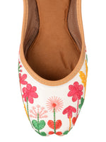 Thumbnail for Desi Colour Women Indian Ethnic Footwear-Embellished White Forest Mojari - Distacart