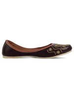 Thumbnail for Desi Colour Women Indian Ethnic Footwear-Traditional Dark Brown Polish - Distacart