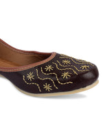 Thumbnail for Desi Colour Women Indian Ethnic Footwear-Traditional Dark Brown Polish - Distacart