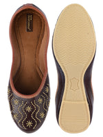 Thumbnail for Desi Colour Women Indian Ethnic Footwear-Traditional Dark Brown Polish - Distacart