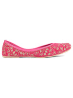 Thumbnail for Desi Colour Women Indian Ethnic Footwear-Cushioned Pink Emb - Distacart