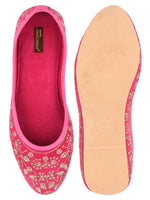 Thumbnail for Desi Colour Women Indian Ethnic Footwear-Cushioned Pink Emb - Distacart