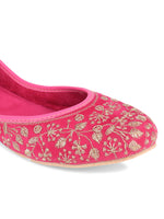 Thumbnail for Desi Colour Women Indian Ethnic Footwear-Cushioned Pink Emb - Distacart