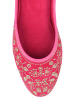 Thumbnail for Desi Colour Women Indian Ethnic Footwear-Cushioned Pink Emb - Distacart