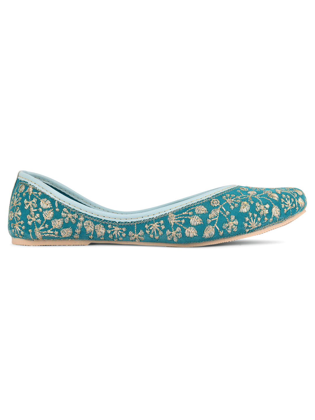 Desi Colour Women Indian Ethnic Footwear-Cushioned Green Emb - Distacart