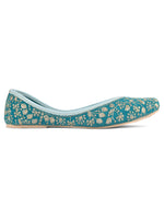 Thumbnail for Desi Colour Women Indian Ethnic Footwear-Cushioned Green Emb - Distacart