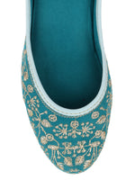 Thumbnail for Desi Colour Women Indian Ethnic Footwear-Cushioned Green Emb - Distacart