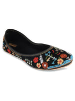 Thumbnail for Desi Colour Women Indian Ethnic Footwear-Black Heavy Work-LR - Distacart