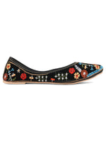 Thumbnail for Desi Colour Women Indian Ethnic Footwear-Black Heavy Work-LR - Distacart