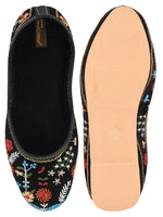 Thumbnail for Desi Colour Women Indian Ethnic Footwear-Black Heavy Work-LR - Distacart
