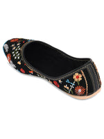 Thumbnail for Desi Colour Women Indian Ethnic Footwear-Black Heavy Work-LR - Distacart