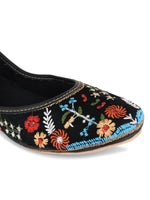 Thumbnail for Desi Colour Women Indian Ethnic Footwear-Black Heavy Work-LR - Distacart