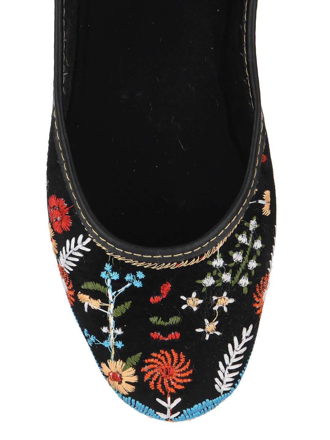Desi Colour Women Indian Ethnic Footwear-Black Heavy Work-LR - Distacart