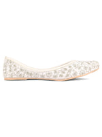 Thumbnail for Desi Colour Women Indian Ethnic Footwear-Cushioned White Heavy Emb - Distacart