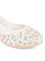 Thumbnail for Desi Colour Women Indian Ethnic Footwear-Cushioned White Heavy Emb - Distacart