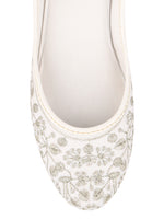 Thumbnail for Desi Colour Women Indian Ethnic Footwear-Cushioned White Heavy Emb - Distacart