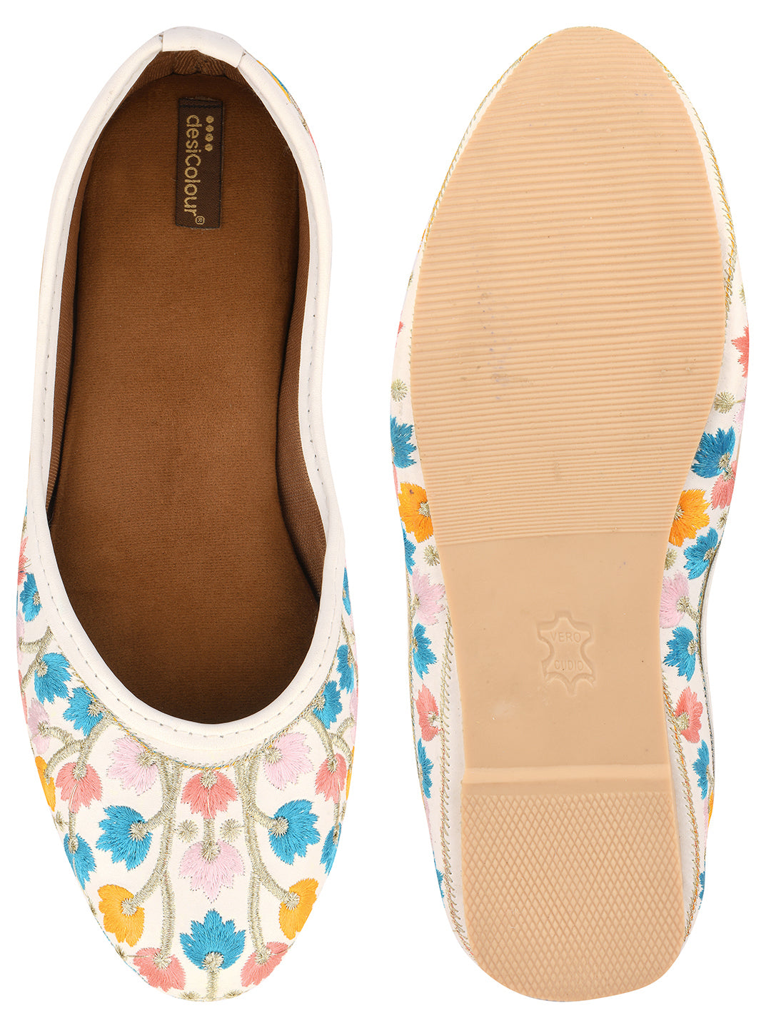 Desi Colour Women Indian Ethnic Footwear-Multi Heavy Work-LR - Distacart