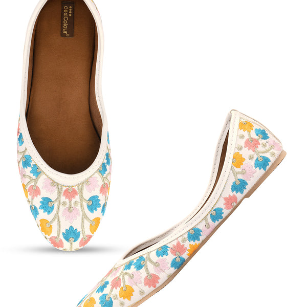 Desi Colour Women Indian Ethnic Footwear-Multi Heavy Work-LR - Distacart