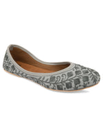 Thumbnail for Desi Colour Women Indian Ethnic Footwear-Grey Heavy Work-LR - Distacart